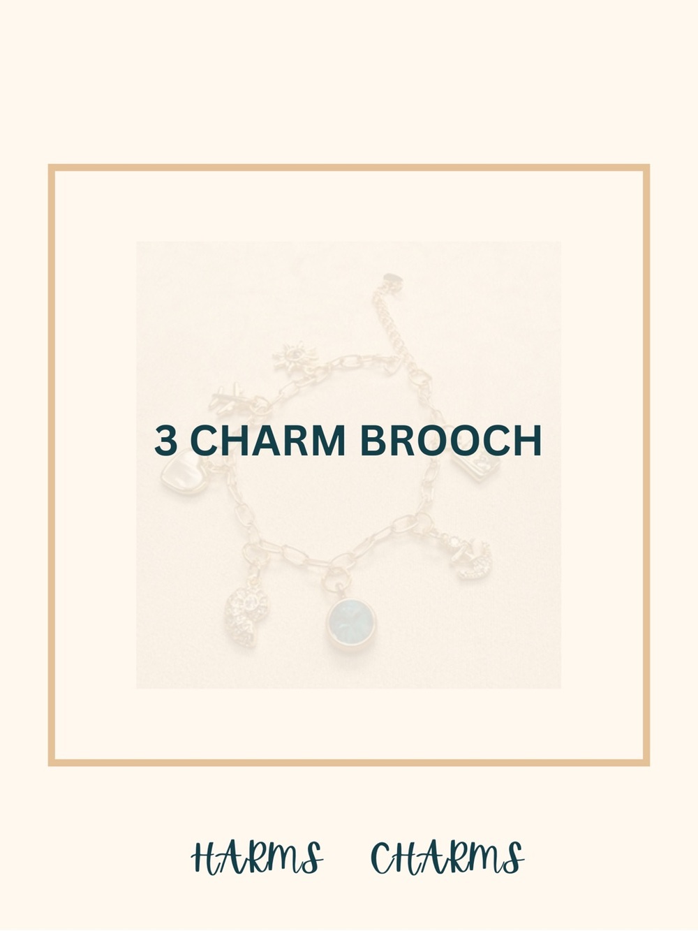 3 charm brooch or key chain